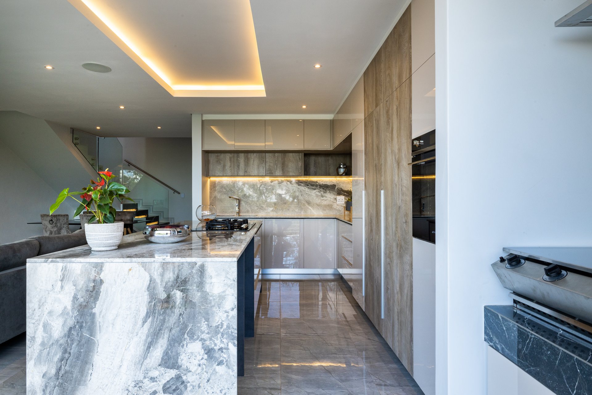 Brooklyn Point penthouse interior with marble finishes