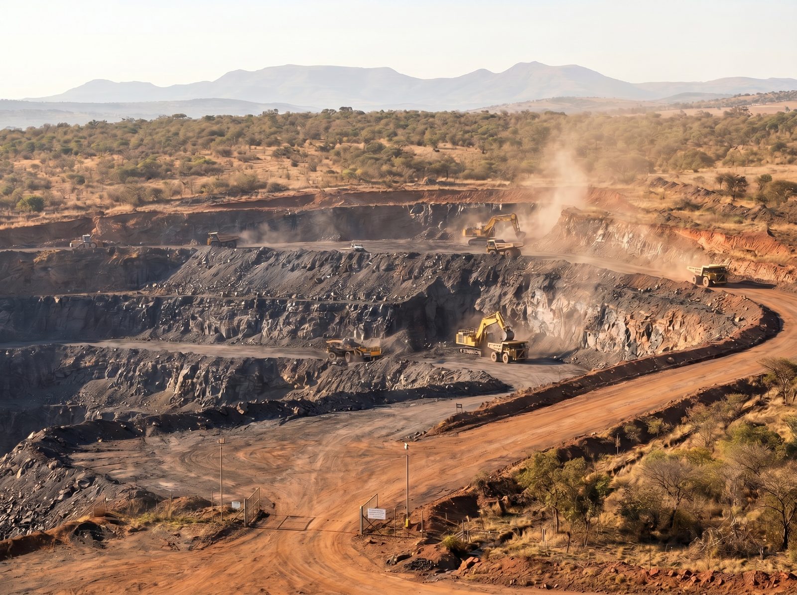 Opencast strip mining at the Natal Anthracite Mine, Vryheid, KwaZulu-Natal